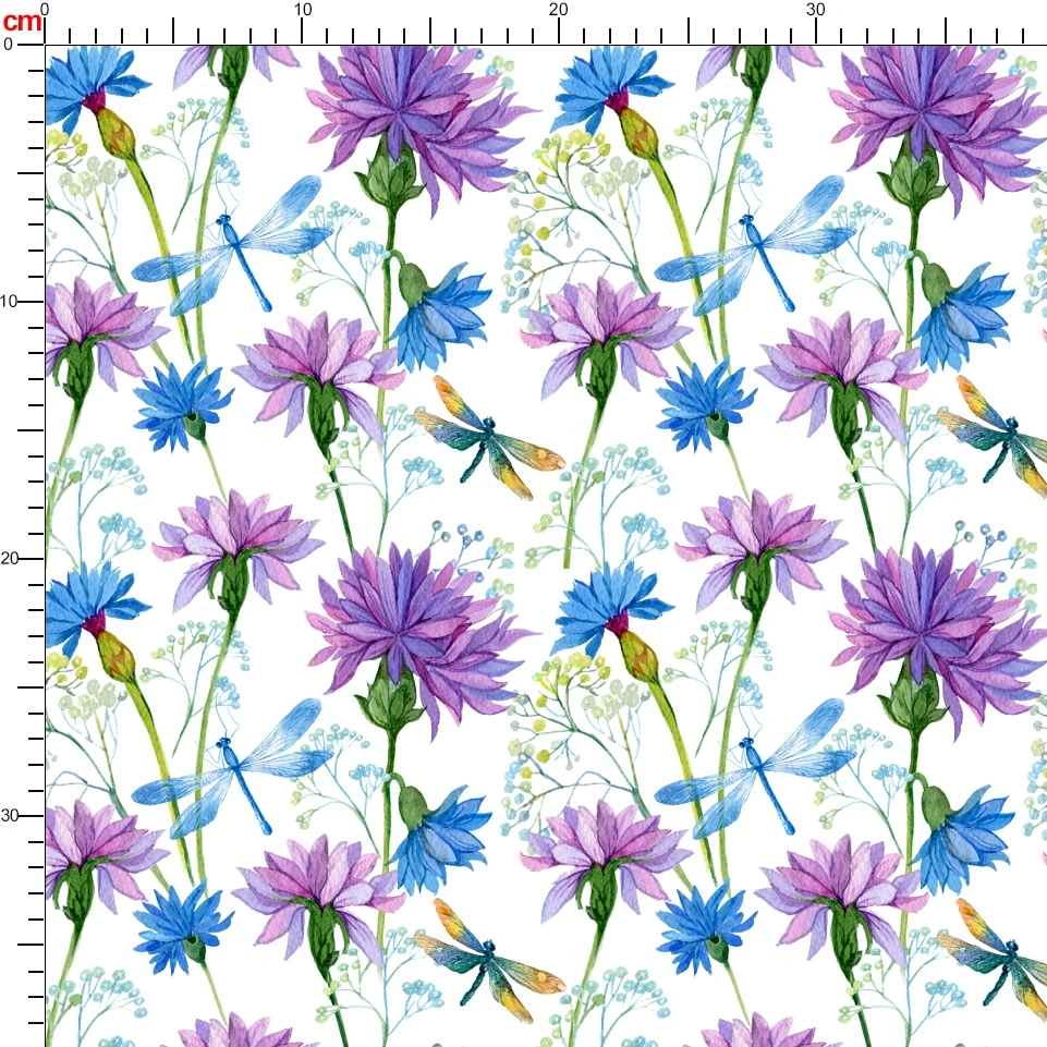 Serenity Vintage Dragonfly and Flowers Custom Liberty Floral Fabric – Custom Print Fabrics