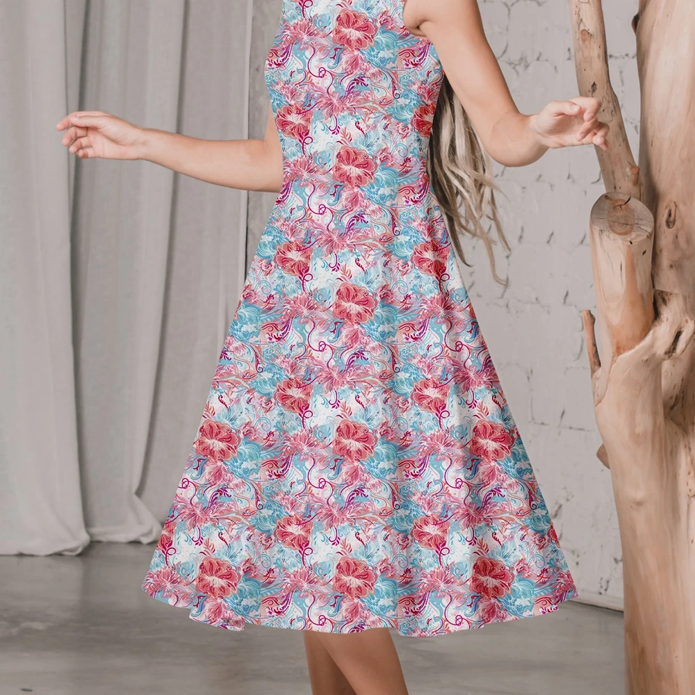 Soft Vintage Powder Blue Flowers Liberty Floral Print – Custom Print Fabrics