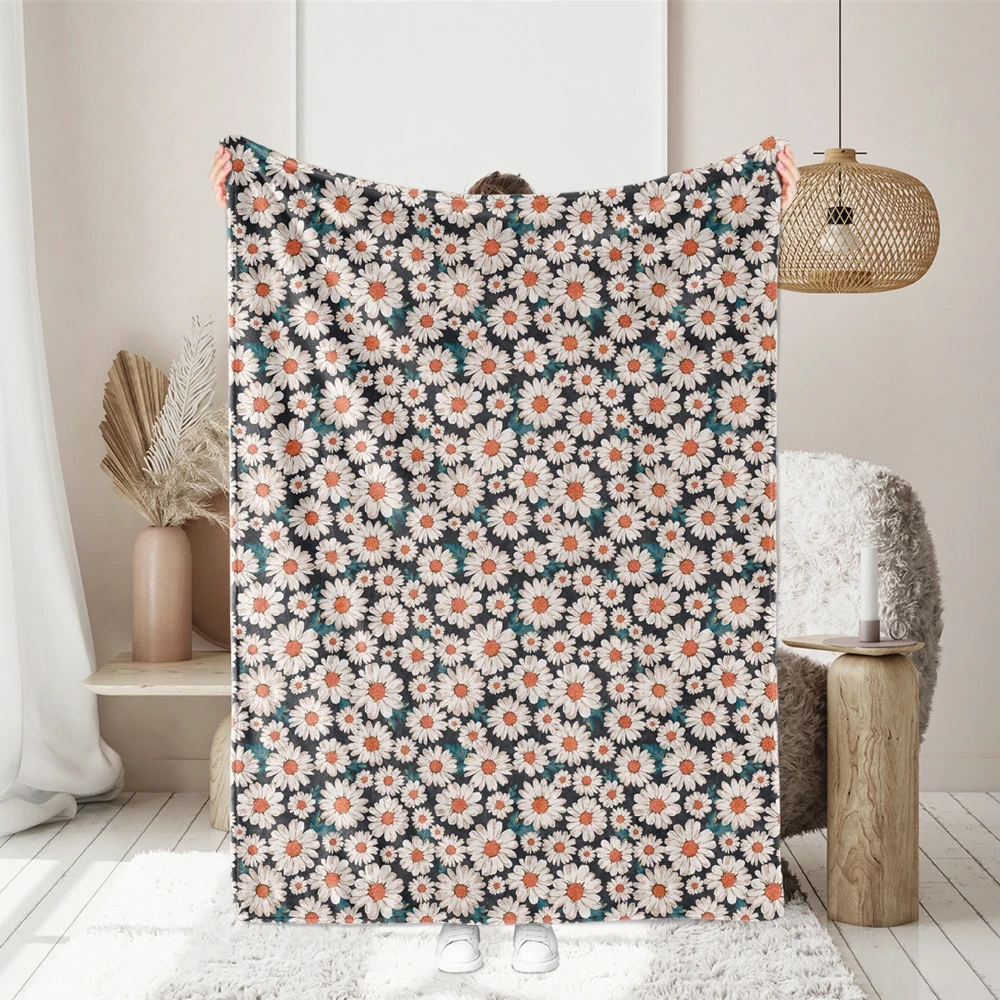 Serenity Vintage Black Daisy Liberty Floral Print – Custom Printed Fabric