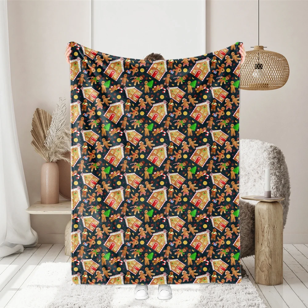 Cartoon Print Fabrics with Christmas Gingerbread House Man - Custom Repeat Designs for Every Application