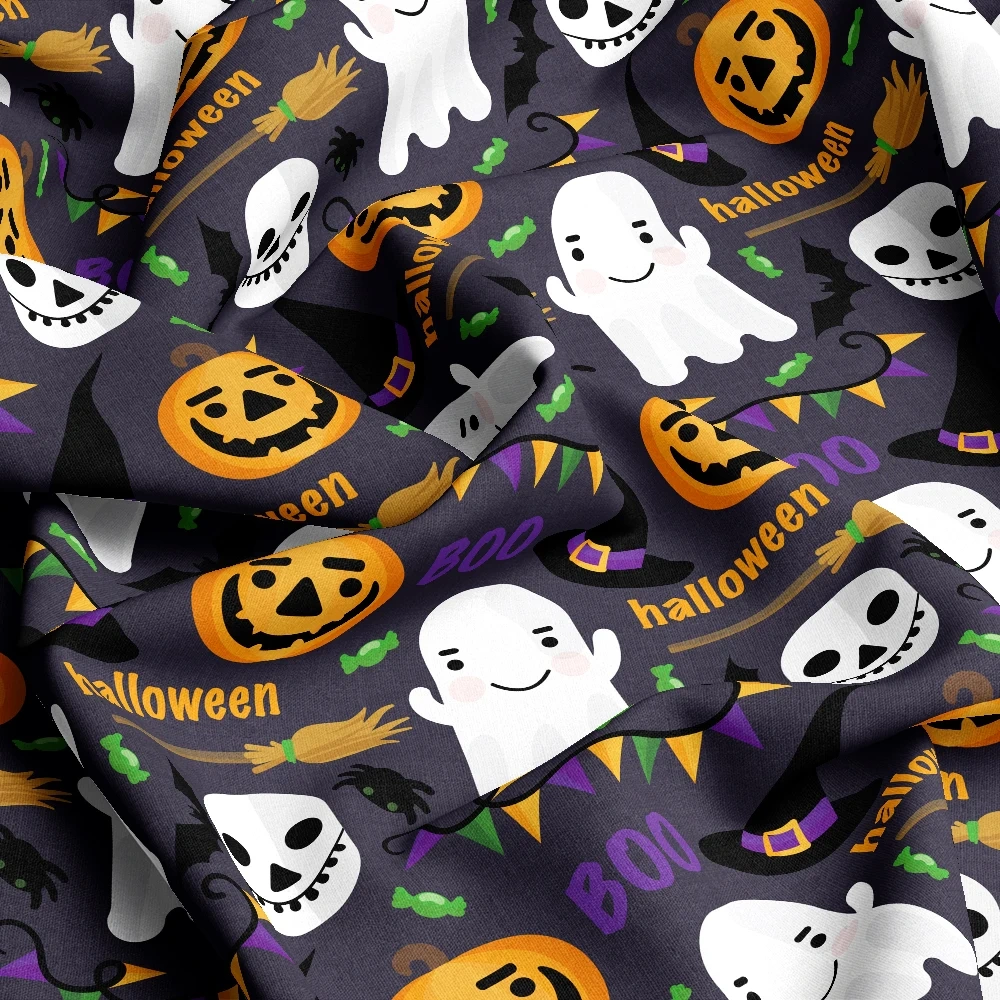 Custom Halloween Party Designs Fabric - Print On Demand for Seamless Fabric Patterns