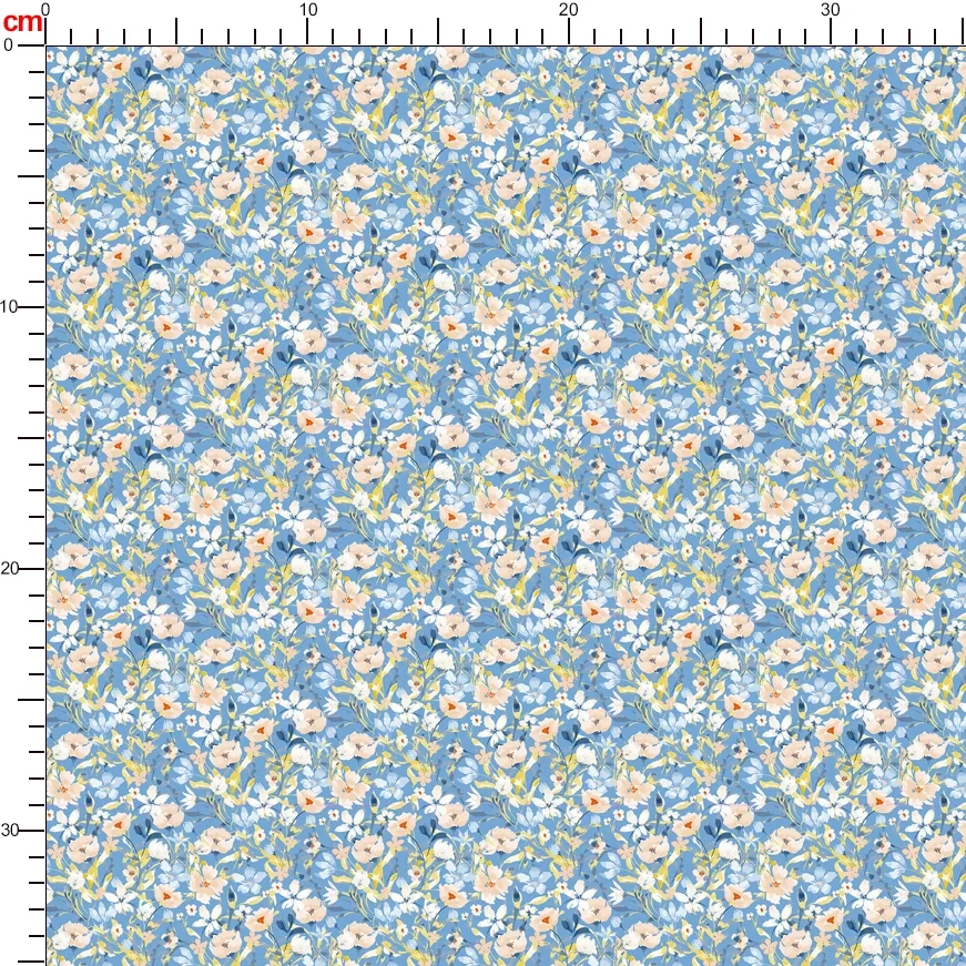 Soft - Toned Vintage Nature - Inspired Liberty Floral Print with Graceful White Flowers and Green Leaves – Custom Print Fabrics