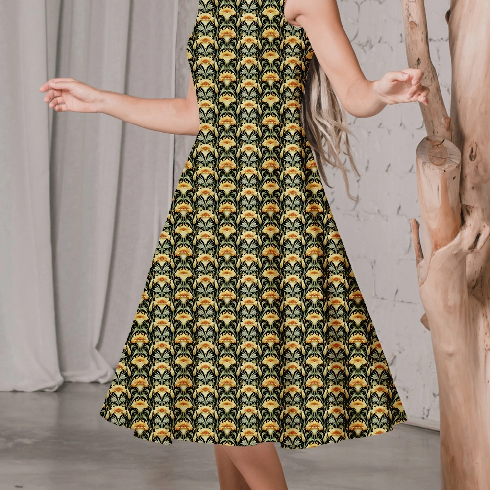 Art Nouveau Liberty Floral with Natural Romantic Delicate Warm Flowers – Custom Print Fabrics