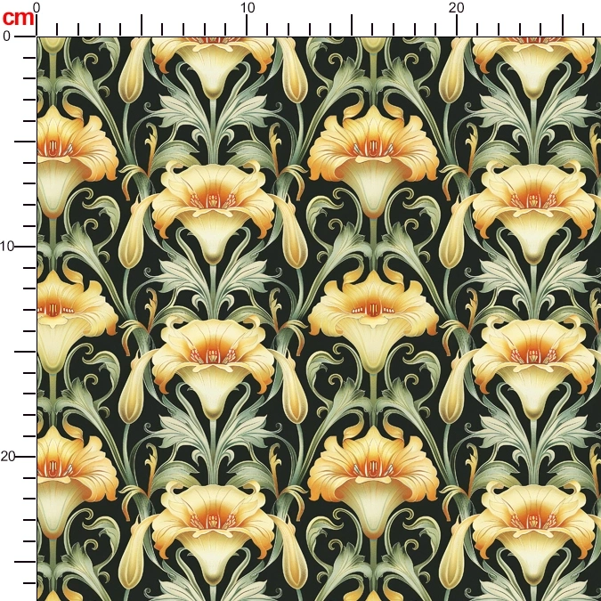 Art Nouveau Liberty Floral with Natural Romantic Delicate Warm Flowers – Custom Print Fabrics