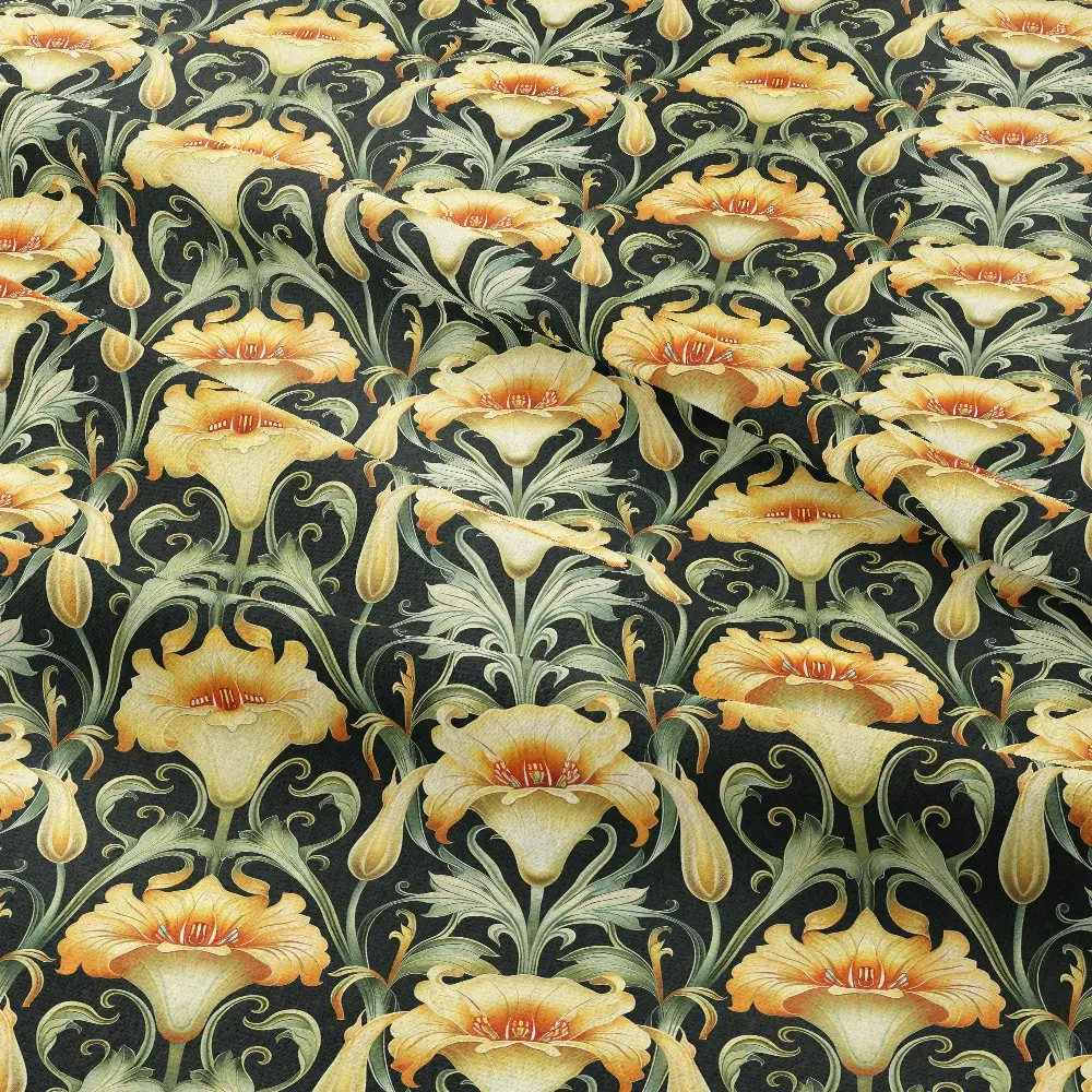 Art Nouveau Liberty Floral with Natural Romantic Delicate Warm Flowers – Custom Print Fabrics