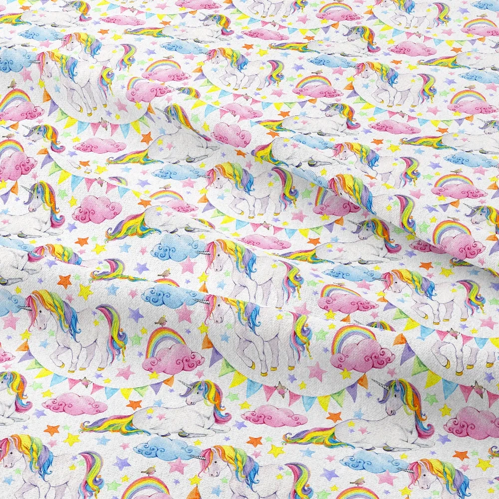 Personalized Cartoon Rainbow Unicorn Fabric Designs - High - Quality Seamless Prints
