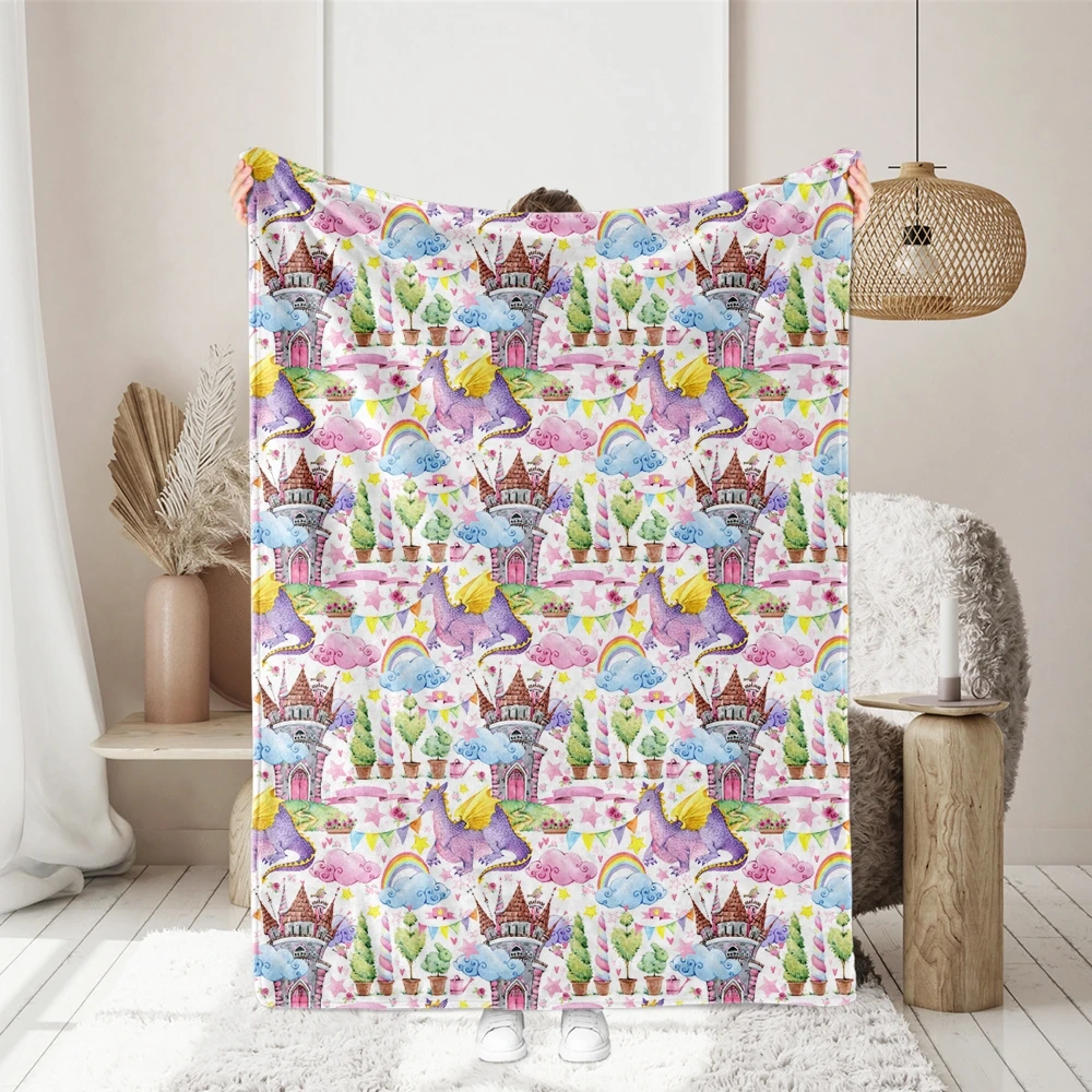Custom Fairy Dragon and Clouds Print Fabrics - Tailored Seamless Patterns for Any Fabric Use
