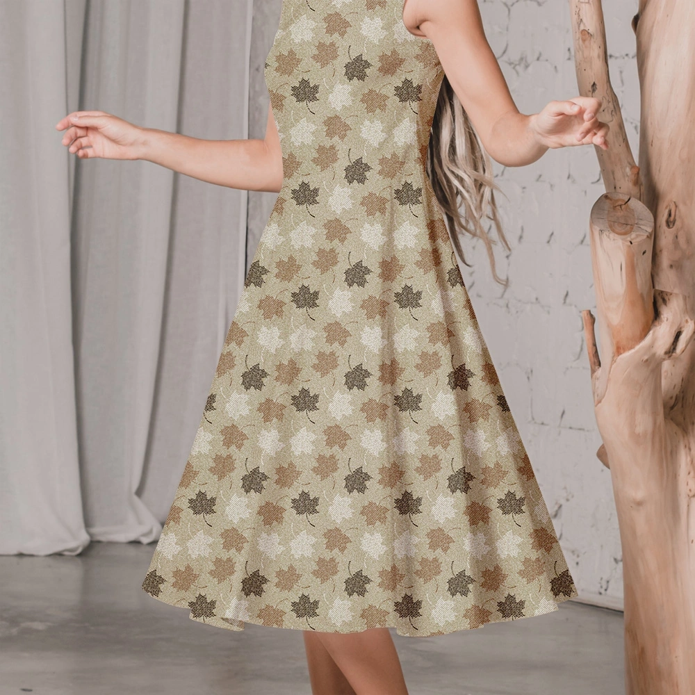 Subdued Vintage Maple Leaf Liberty Floral Print – Custom Print Fabrics