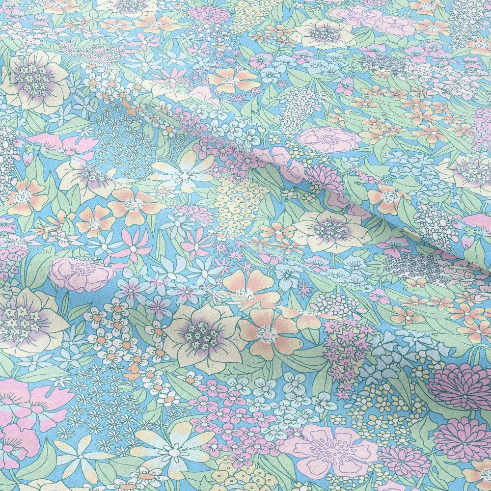 Colorful and Charming Liberty - Style Floral Fabric – Custom Print Fabrics