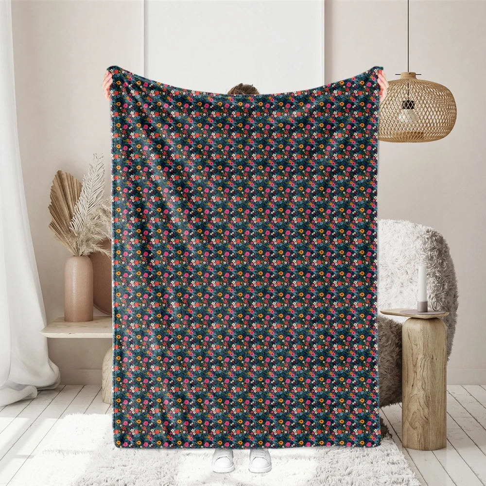 Vintage Liberty Floral Fabric with Dark Warm-Toned Small Flowers and Green Leaves – Custom Print Fabrics