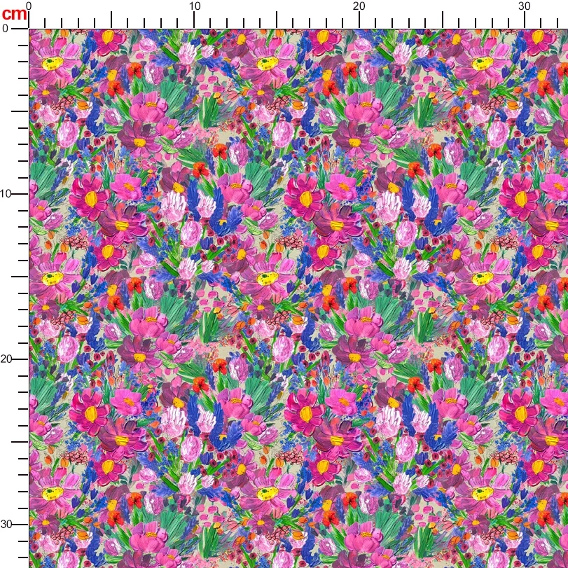 Free - Spirited Vintage Painting Liberty Floral Print with Gorgeous Purple Flowers – Custom Print Fabrics