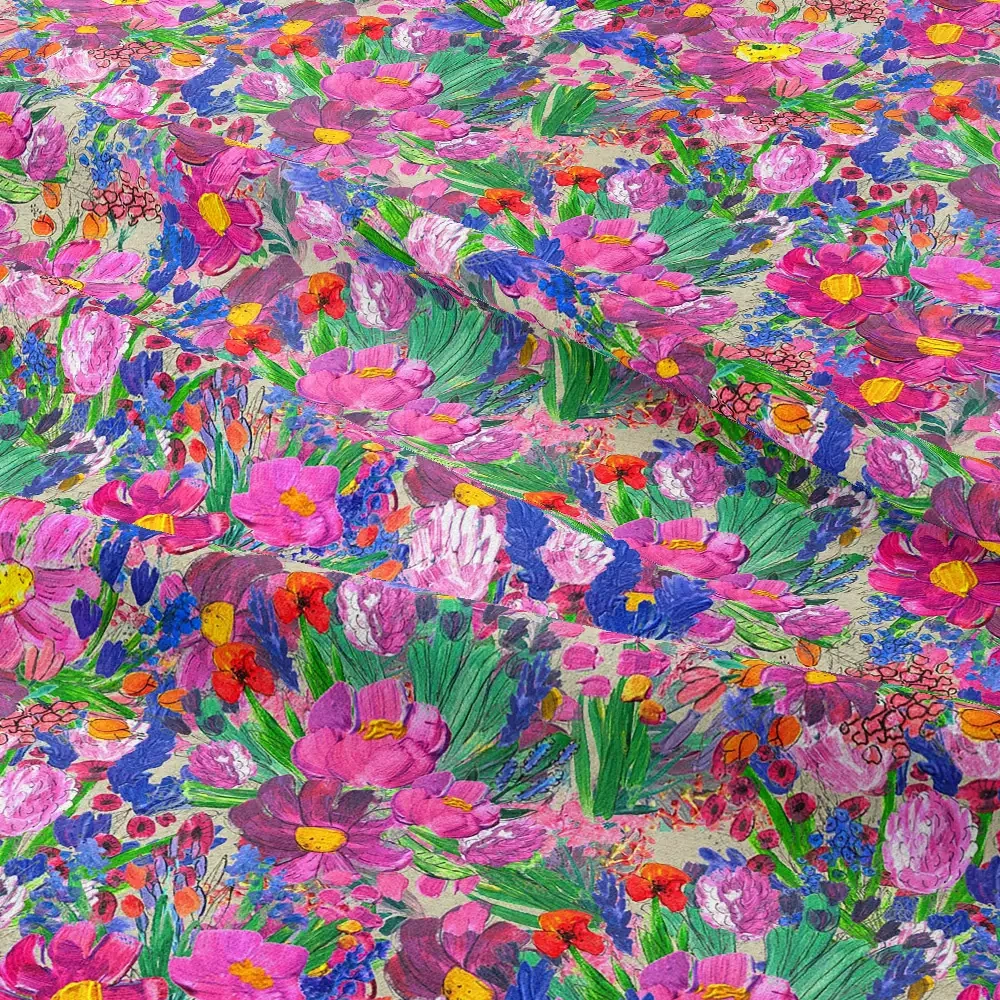 Free - Spirited Vintage Painting Liberty Floral Print with Gorgeous Purple Flowers – Custom Print Fabrics