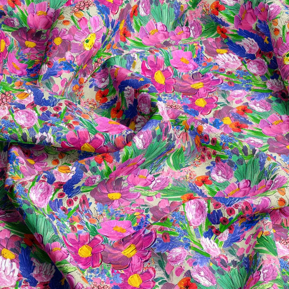 Free - Spirited Vintage Painting Liberty Floral Print with Gorgeous Purple Flowers – Custom Print Fabrics