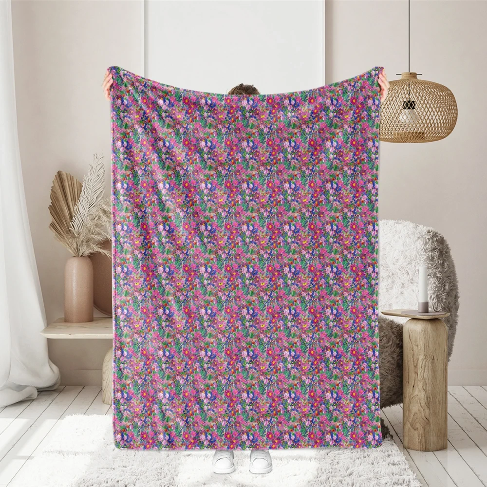 Free - Spirited Vintage Painting Liberty Floral Print with Gorgeous Purple Flowers – Custom Print Fabrics