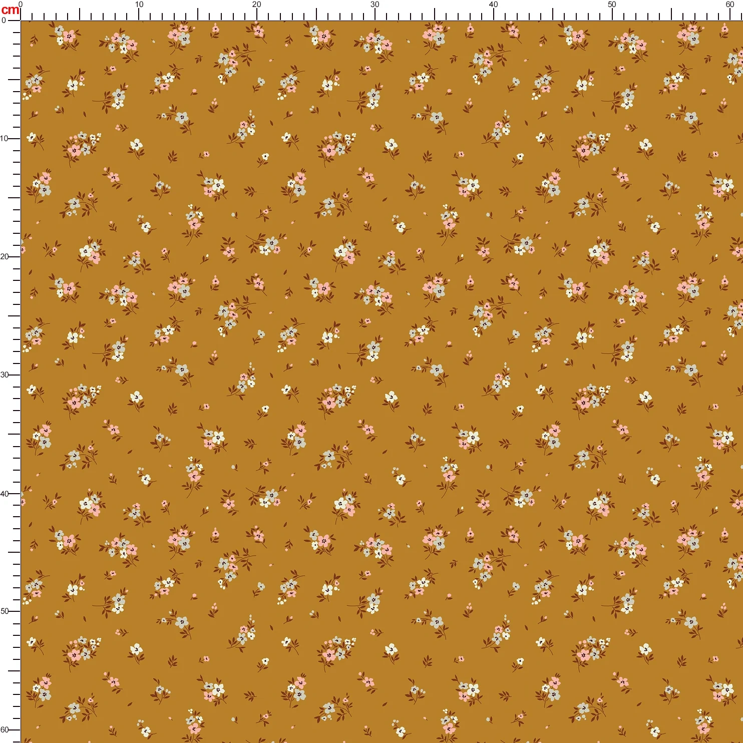 Vintage Light and Graceful Liberty Floral Print with Yellow - Toned Organic Mix of Small Flowers and Leaves – Custom Print Fabrics