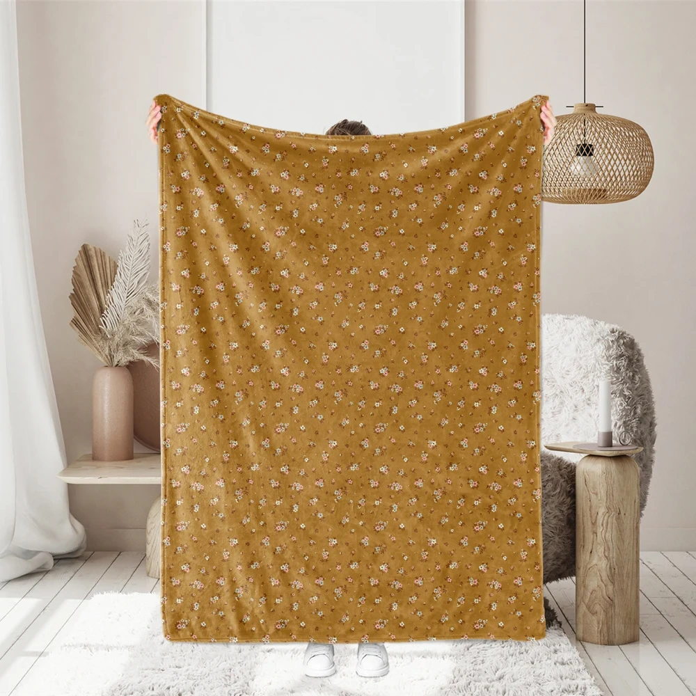Vintage Light and Graceful Liberty Floral Print with Yellow - Toned Organic Mix of Small Flowers and Leaves – Custom Print Fabrics