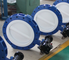 Wafer Lug  U-Type  Split Body PTFE  PFA Lining Butterfly Valve