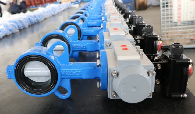 Pneumatic Actuator Wafer Butterfly Valve – Nylon 11 Coated Disc