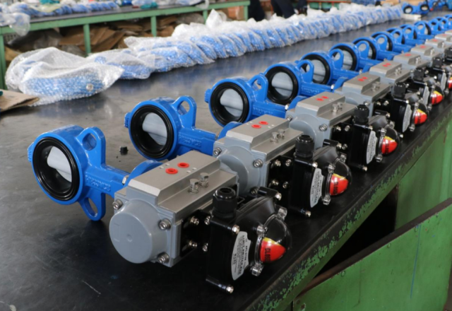 Pneumatic Actuator Wafer Butterfly Valve – Nylon 11 Coated Disc