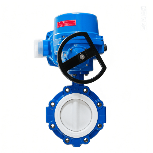 Electric Actuator Lug Type Split Body Full PTFE Lining Butterfly Valve