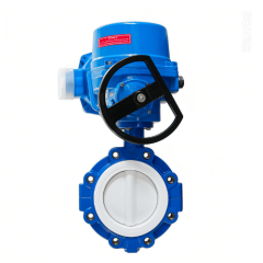 Electric Actuator Lug Type Split Body Full PTFE Lining Butterfly Valve