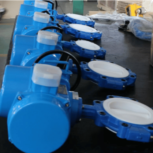 Electric Actuator Lug Type Split Body Full PTFE Lining Butterfly Valve