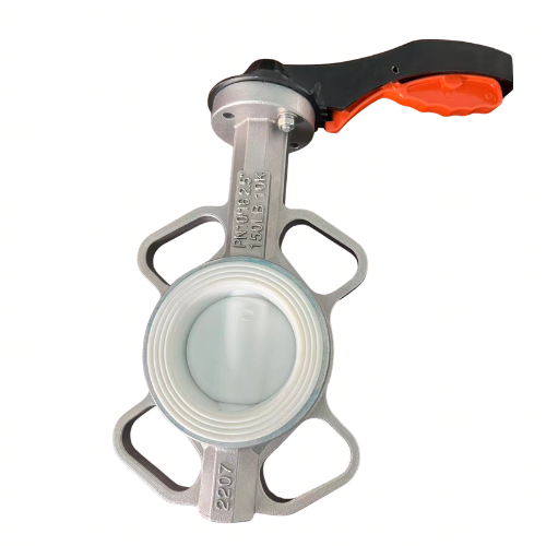 One-Piece Body Full PTFE Lined Butterfly Valve with Vulcanized PTFE Seat