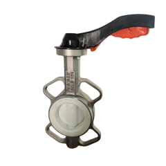One-Piece Body Full PTFE Lined Butterfly Valve with Vulcanized PTFE Seat