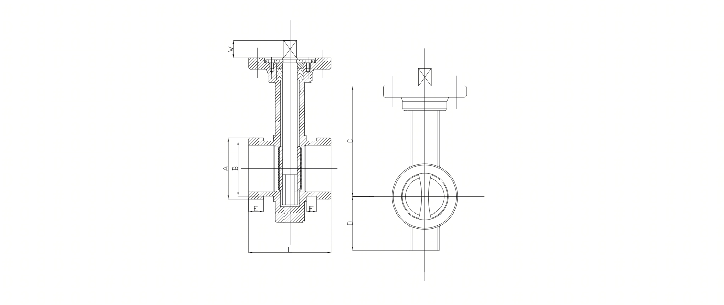 Grooved End Butterfly Valve Drawing & Dimension Sketch