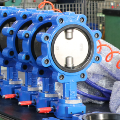 DN200 Lugged Butterfly Valve Cartridge Style with Metal Backup Ring, Double-Shaft Disc