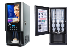 Hot Cold coffee drinks and water dispenser vending machine with cooling system