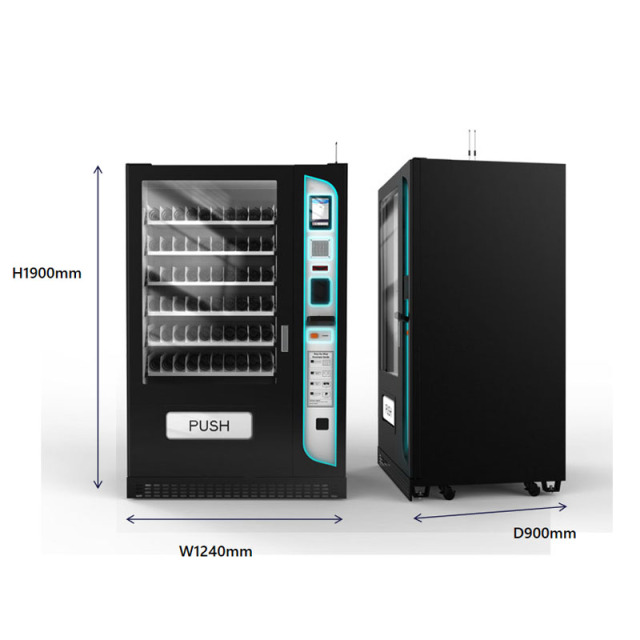 Smart Automatic snacka and drink vending machine with 7 inches touch screen and IOT application