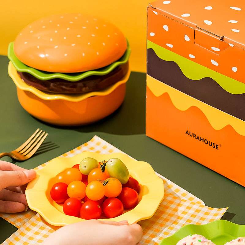 ハンバーガーデザインの可愛い小皿セット(6枚組) ハンバーガーデザインの可愛い小皿セット(6枚組)