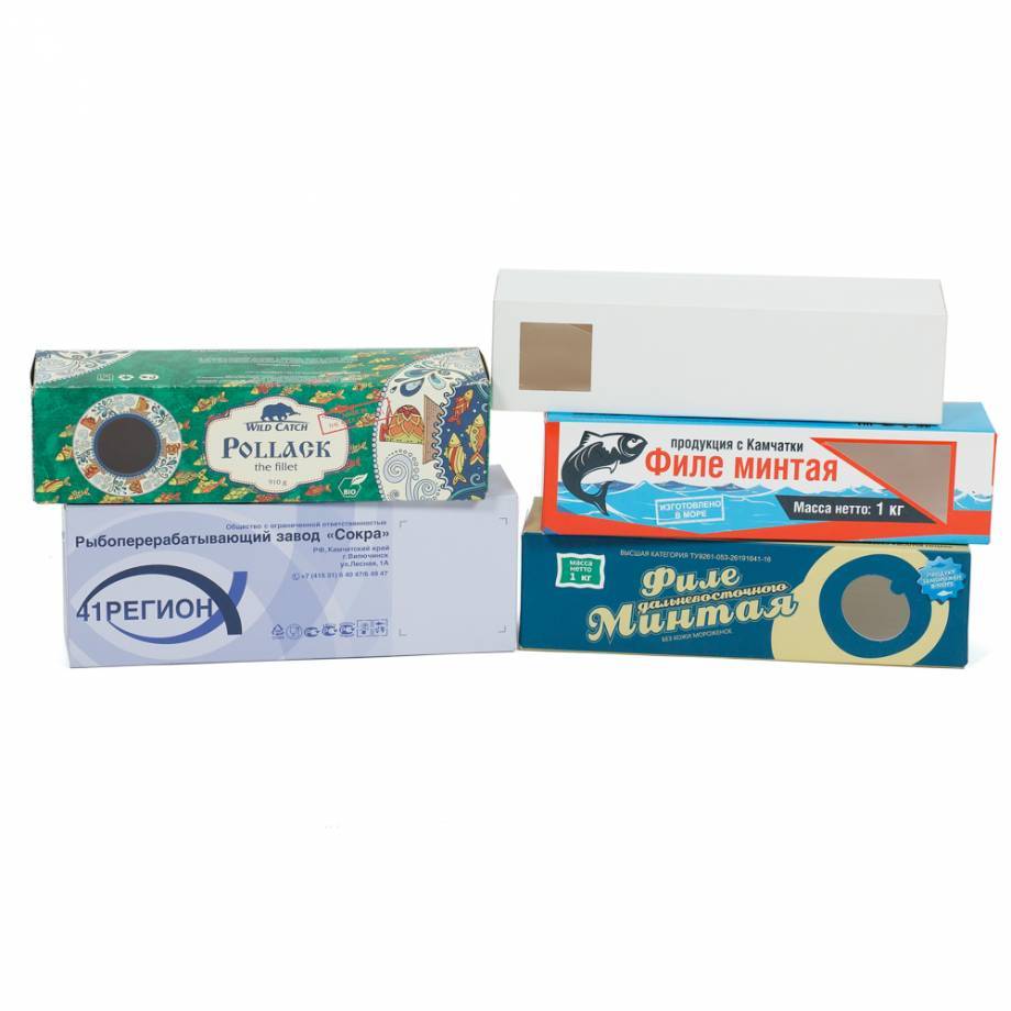500g 800g 1Kg 2Kg Frozen seafood carton box with clear window
