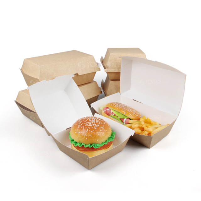White custom printed paper burger box