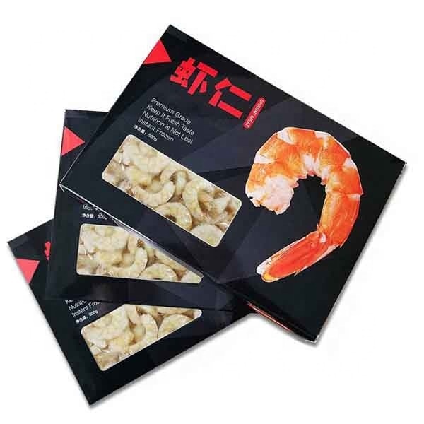 Frozen seafood carton box with clear window