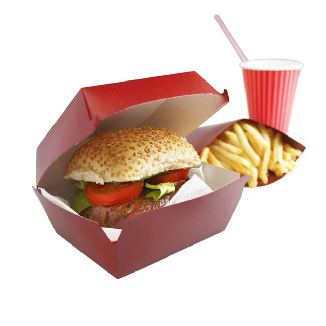 Custom printed kraft paper burger box