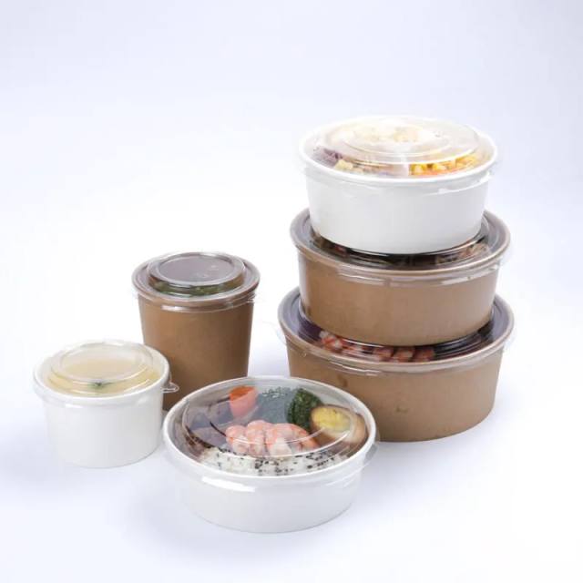 Kraft paper soup cup round container