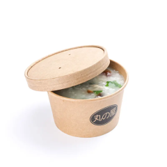 Kraft paper soup cup round container