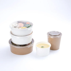 Kraft paper soup cup round container