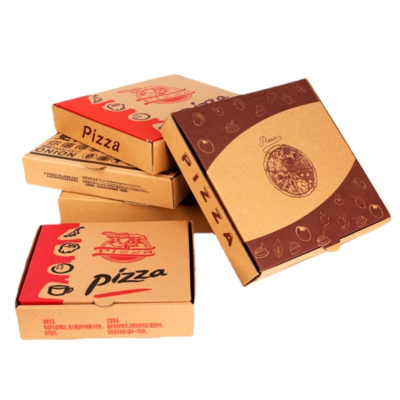 Cheapest Brown Pizza box with 4 colors logo