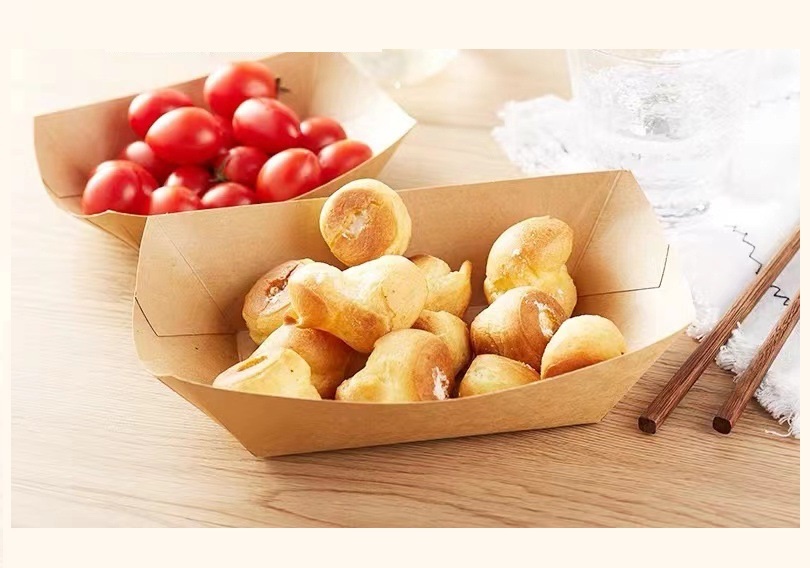 Paper Kraft Food Boats Tray Packaging