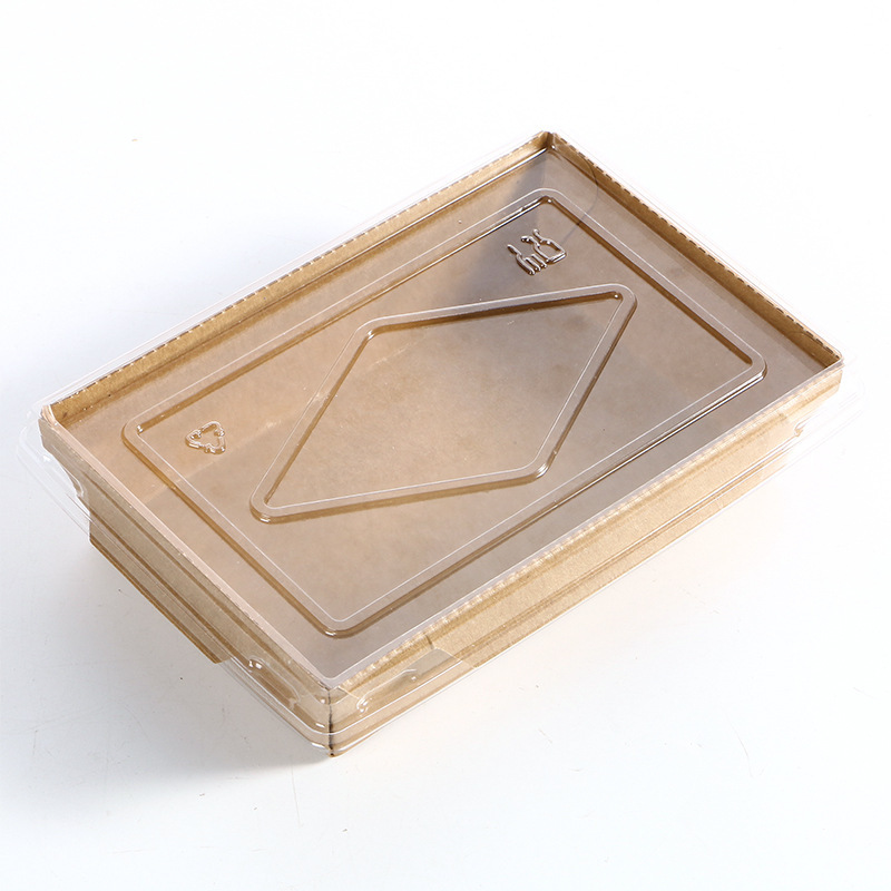 Salad kraft box with pe plastic lid