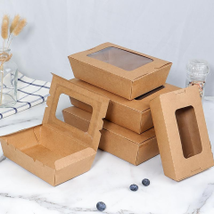 Salad kraft container with clear window