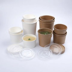 Kraft brown white paper bowl salad bowl