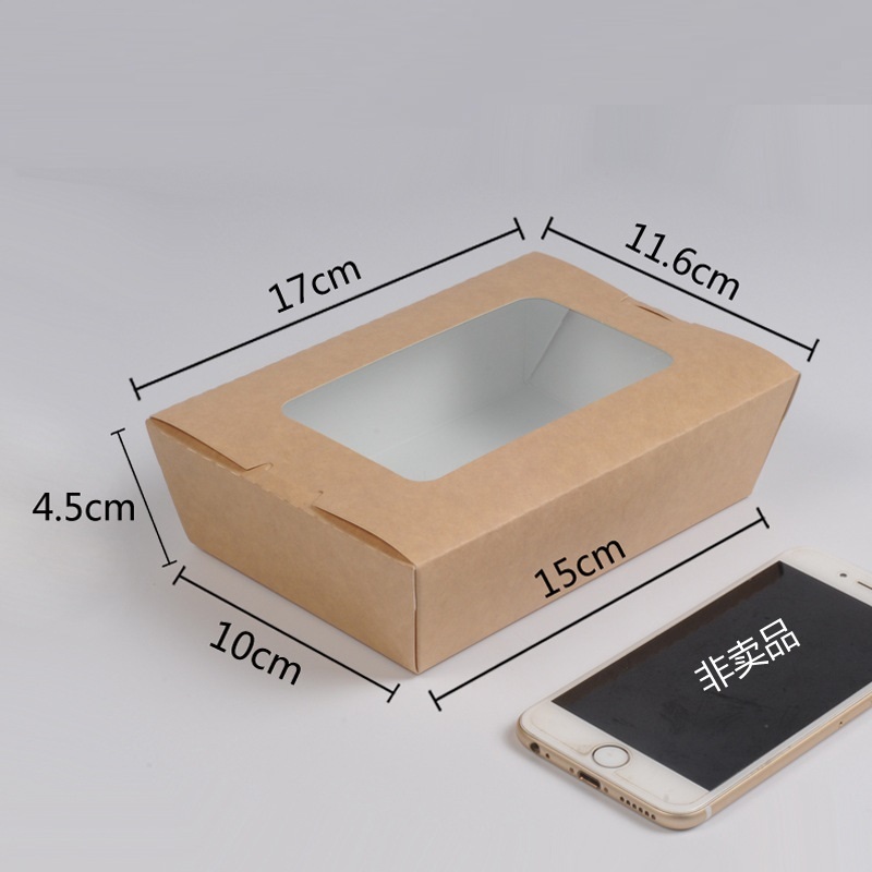 Salad kraft container with clear window