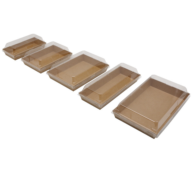 Salad kraft box with pe plastic lid