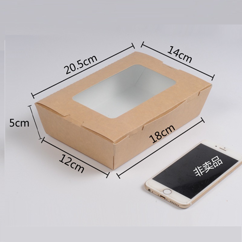 Salad kraft container with clear window