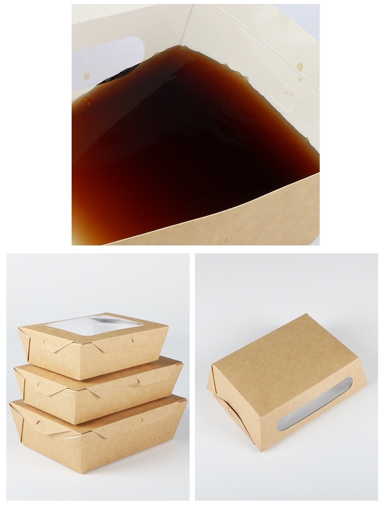 Salad kraft container with clear window