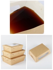 Salad kraft container with clear window